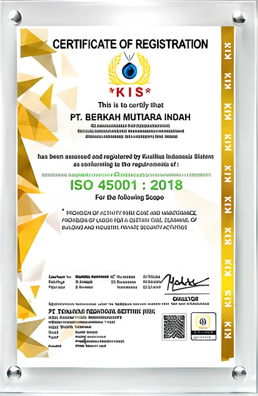 Sertifikat ISO 45001:2018 PT BMI