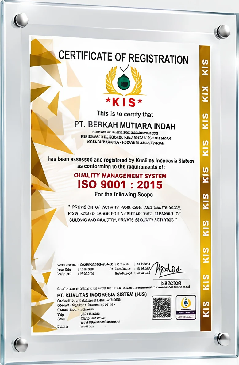 Sertifikat ISO 9001:2015 PT BMI