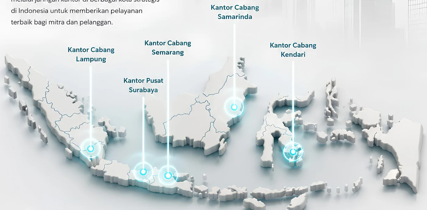 Peta Jaringan Kantor Nasional PT Berkah Mutiara Indah